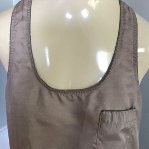 Collective Concepts taupe silky tank/bead edging S